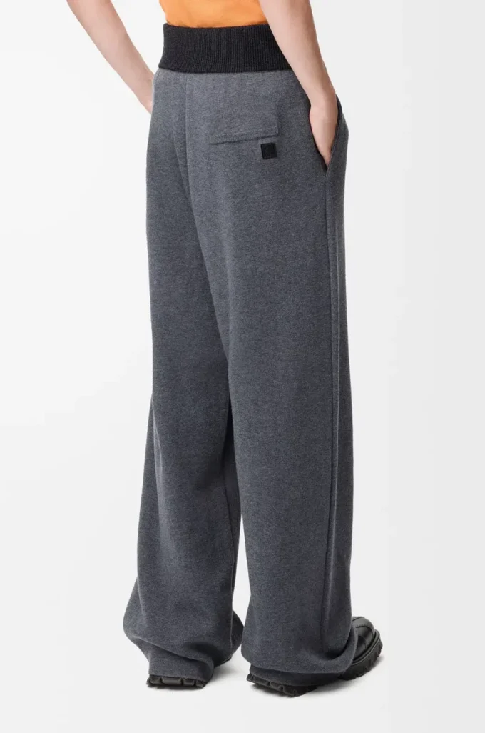 Pantalones de lana gris jaspeado