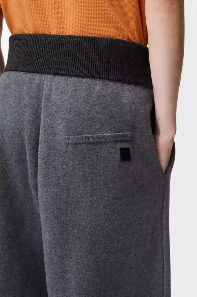 Pantalones de lana gris jaspeado