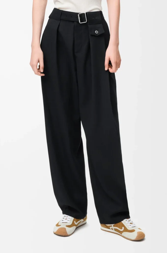 Pantalones de lana Negro Pantalones de lana Negro