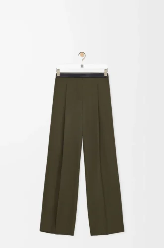 Pantalones de lana verde caqui Pantalones de lana verde caqui