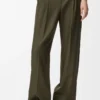 Pantalones de lana verde caqui Pantalones de lana verde caqui