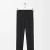 Pantalones de lana y seda Negro