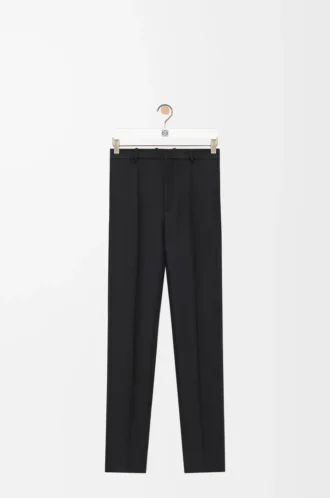 Pantalones de lana y seda Negro