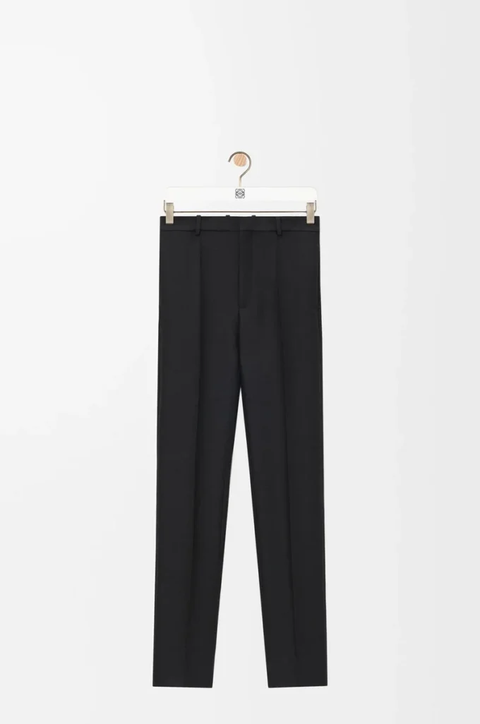 Pantalones de lana y seda Negro