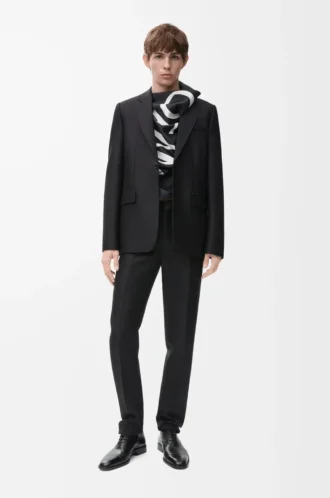 Pantalones de lana y seda Negro