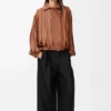 Pantalones de lana y seda Negro