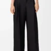 Pantalones de lana y seda Negro