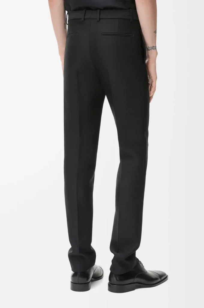Pantalones de lana y seda Negro