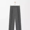 Pantalones de mezcla de lana gris jaspeado