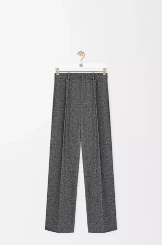 Pantalones de mezcla de lana gris jaspeado Pantalones de mezcla de lana gris jaspeado