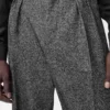 Pantalones de mezcla de lana gris jaspeado