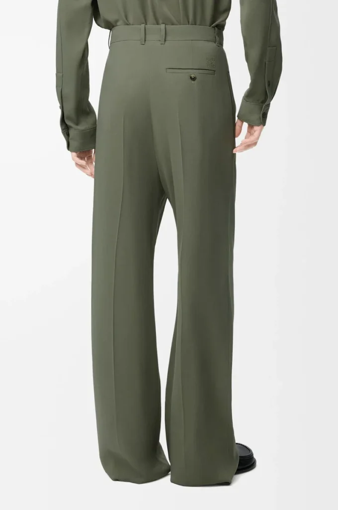 Pantalones de mezcla de viscosa en verde caqui Pantalones de mezcla de viscosa en verde caqui