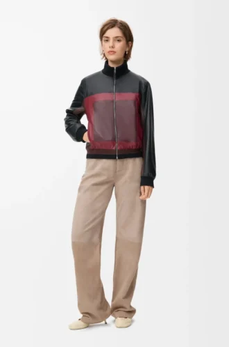 Pantalones de piel de cabra anteada. Beige oscuro.
