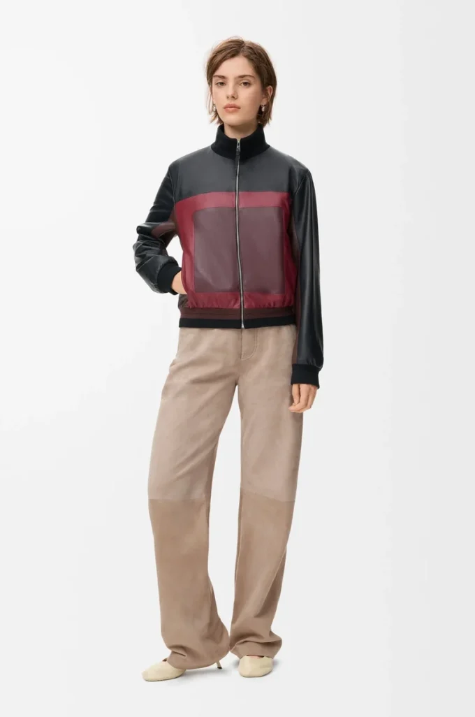 Pantalones de piel de cabra anteada. Beige oscuro.