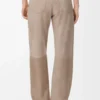 Pantalones de piel de cabra anteada. Beige oscuro.
