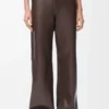 Pantalones de piel de cordero napa marrón chocolate Pantalones de piel de cordero napa marrón chocolate
