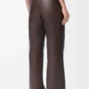 Pantalones de piel de cordero napa marrón chocolate Pantalones de piel de cordero napa marrón chocolate