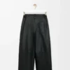 Pantalones de piel de cordero napa negra