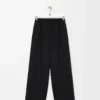 Pantalones de pierna ancha de lana Negro