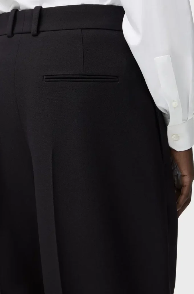 Pantalones de pierna ancha de lana Negro