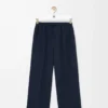 Pantalones de pijama de seda azul marino Pantalones de pijama de seda azul marino