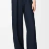 Pantalones de pijama de seda azul marino Pantalones de pijama de seda azul marino