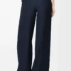 Pantalones de pijama de seda azul marino Pantalones de pijama de seda azul marino