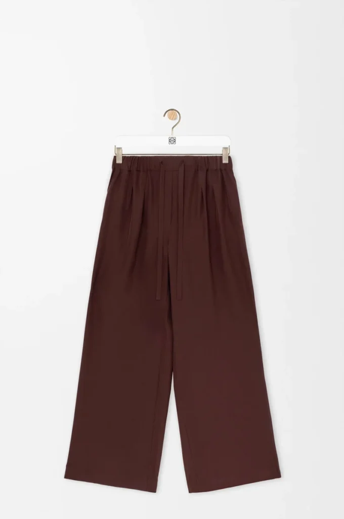 Pantalones de pijama de seda Burdeos Pantalones de pijama de seda Burdeos