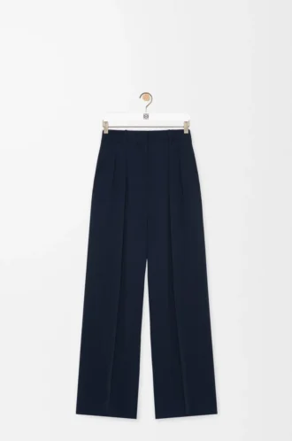Pantalones de viscosa elástica azul medianoche