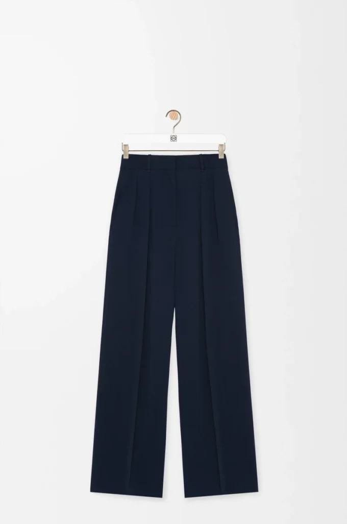Pantalones de viscosa elástica azul medianoche Pantalones de viscosa elástica azul medianoche