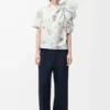Pantalones de viscosa elástica azul medianoche Pantalones de viscosa elástica azul medianoche