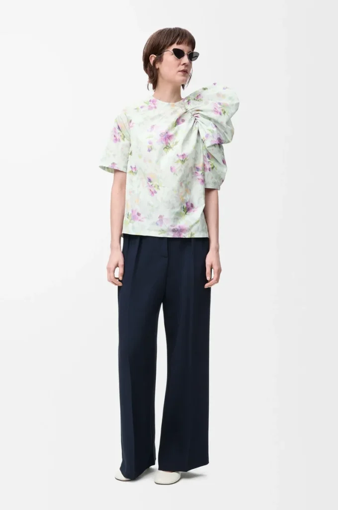 Pantalones de viscosa elástica azul medianoche Pantalones de viscosa elástica azul medianoche