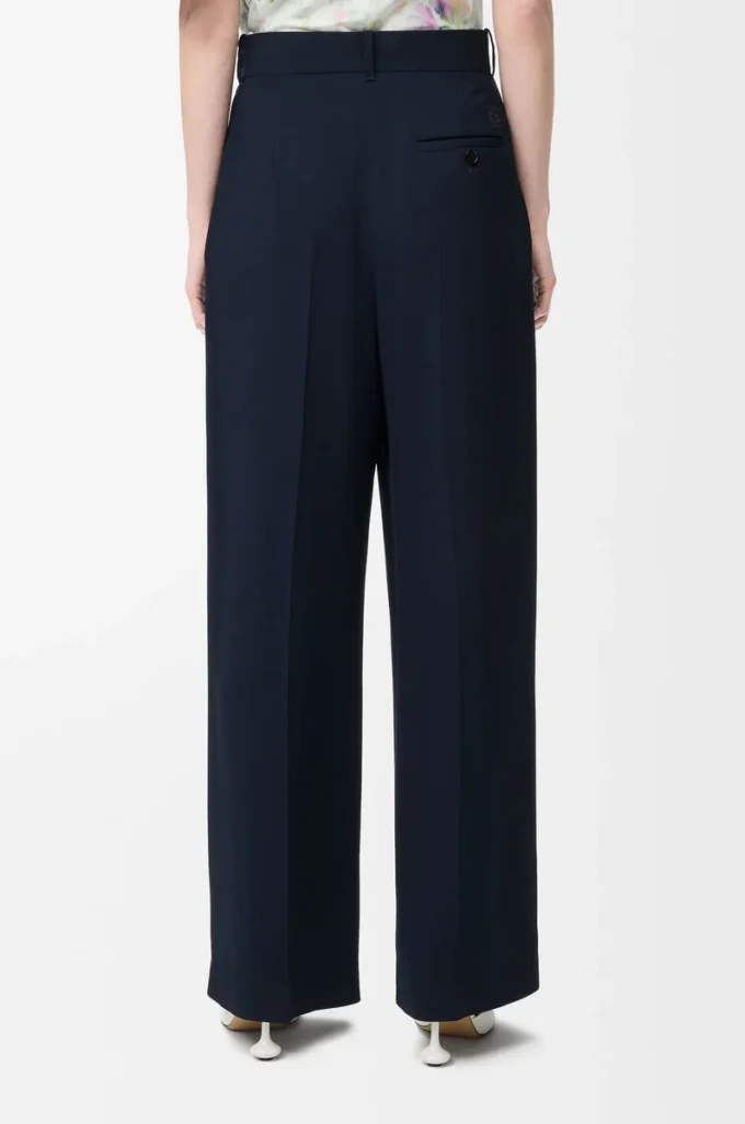 Pantalones de viscosa elástica azul medianoche Pantalones de viscosa elástica azul medianoche