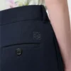 Pantalones de viscosa elástica azul medianoche Pantalones de viscosa elástica azul medianoche