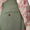 Pantalones de viscosa elástica verde caqui claro Pantalones de viscosa elástica verde caqui claro
