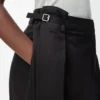 Pantalones drapeados de algodón y seda Negro Pantalones drapeados de algodón y seda Negro