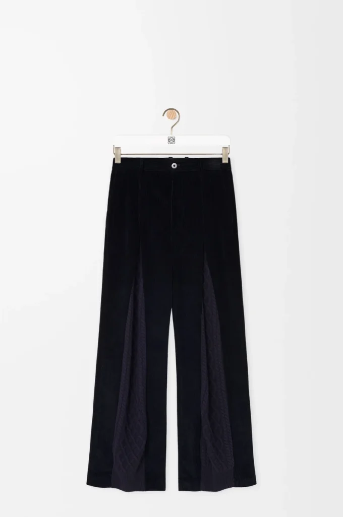 Pantalones híbridos de algodón y lana Azul marino oscuro/Marino
