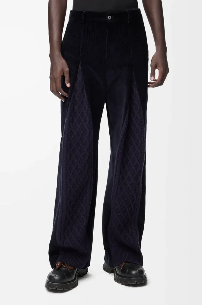 Pantalones híbridos de algodón y lana Azul marino oscuro/Marino