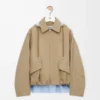 Parka con capucha de algodón beige Parka con capucha de algodón beige
