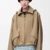 Parka con capucha de algodón beige Parka con capucha de algodón beige
