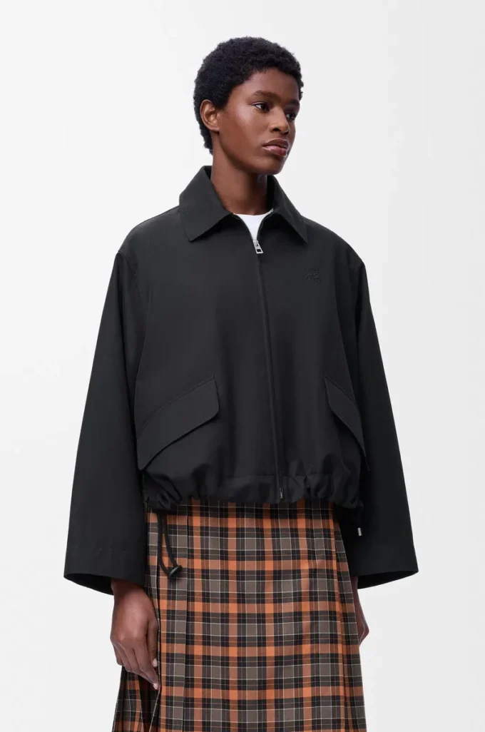 Parka con capucha de algodón Negro Parka con capucha de algodón Negro
