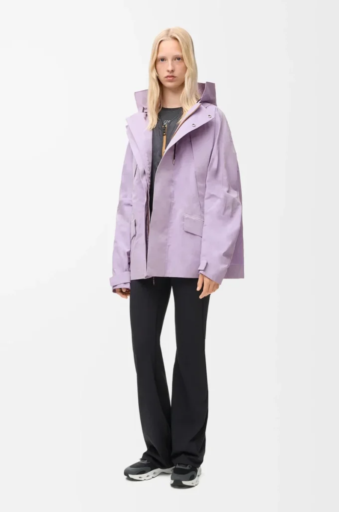 Parka corta de algodón técnico Lila