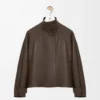 Parka corta de piel de becerro napa Verde oscuro Parka corta de piel de becerro napa Verde oscuro