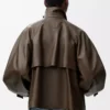 Parka corta de piel de becerro napa Verde oscuro Parka corta de piel de becerro napa Verde oscuro