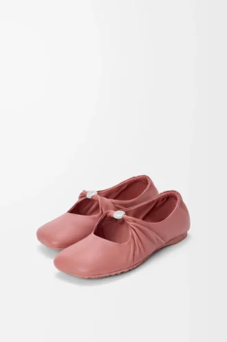 Pebble Bailarina suave de piel de cordero napa Blush