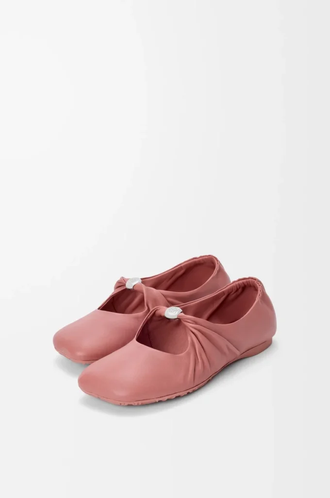 Pebble Bailarina suave de piel de cordero napa Blush Pebble Bailarina suave de piel de cordero napa Blush