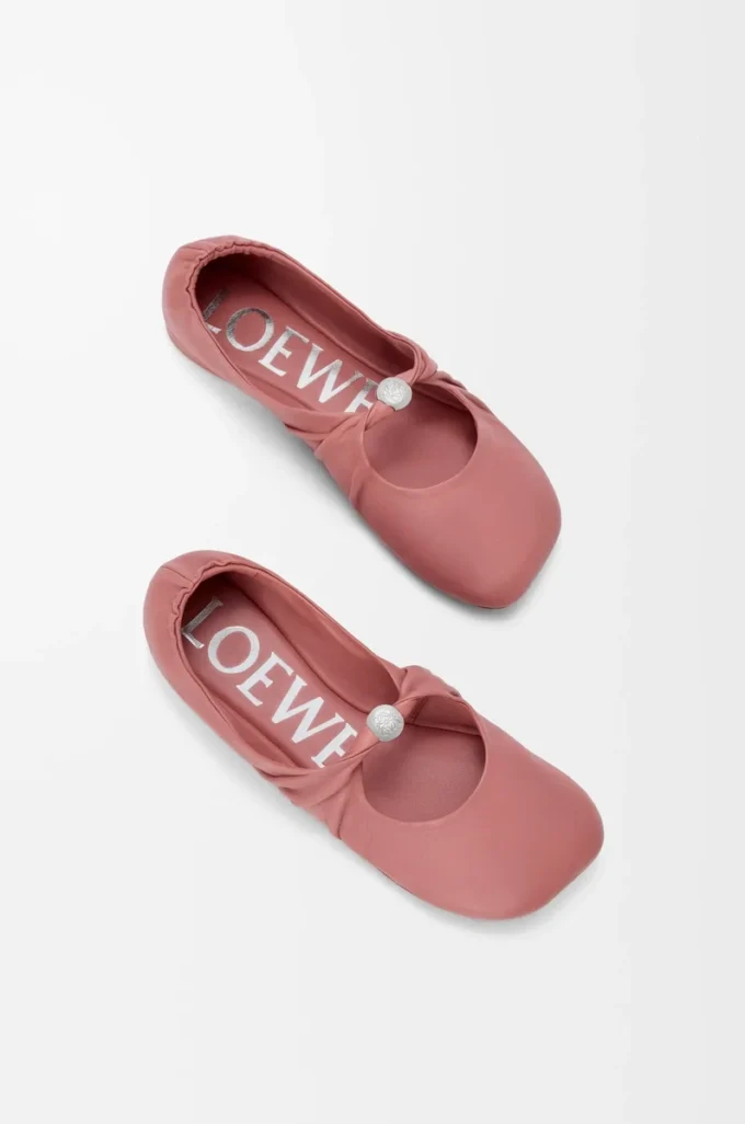 Pebble Bailarina suave de piel de cordero napa Blush Pebble Bailarina suave de piel de cordero napa Blush