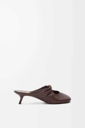 Pebble Soft Mule en piel de cordero napa Brownie