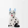 Peluche de gato en terciopelo de algodón Blanco suave Peluche de gato en terciopelo de algodón Blanco suave