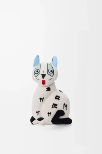 Peluche de gato en terciopelo de algodón Blanco suave